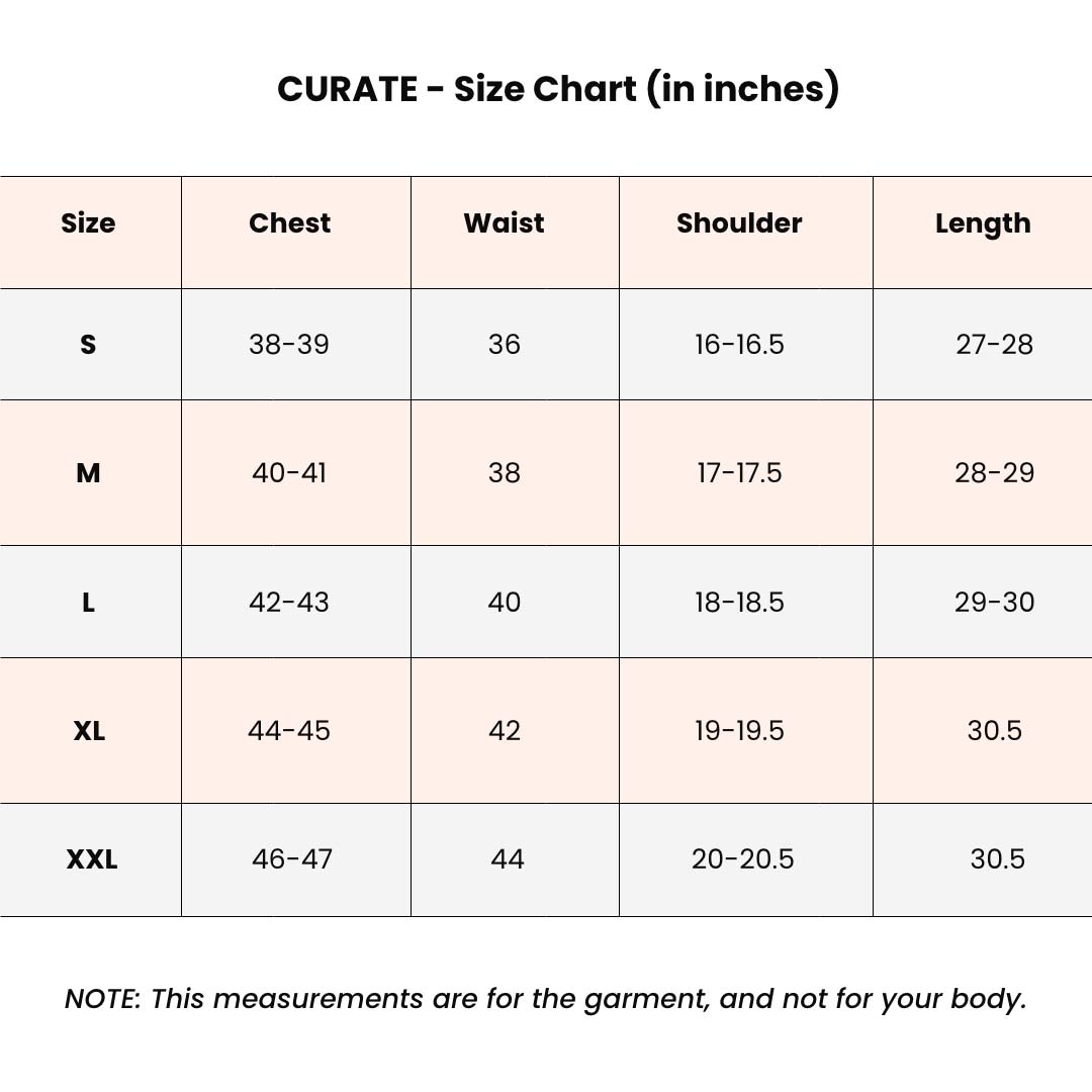 Shirts & T-Shirts Size Guide