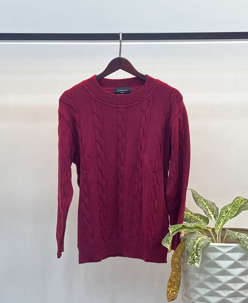 Maroon Full Sleeve Tshirt The Curate
