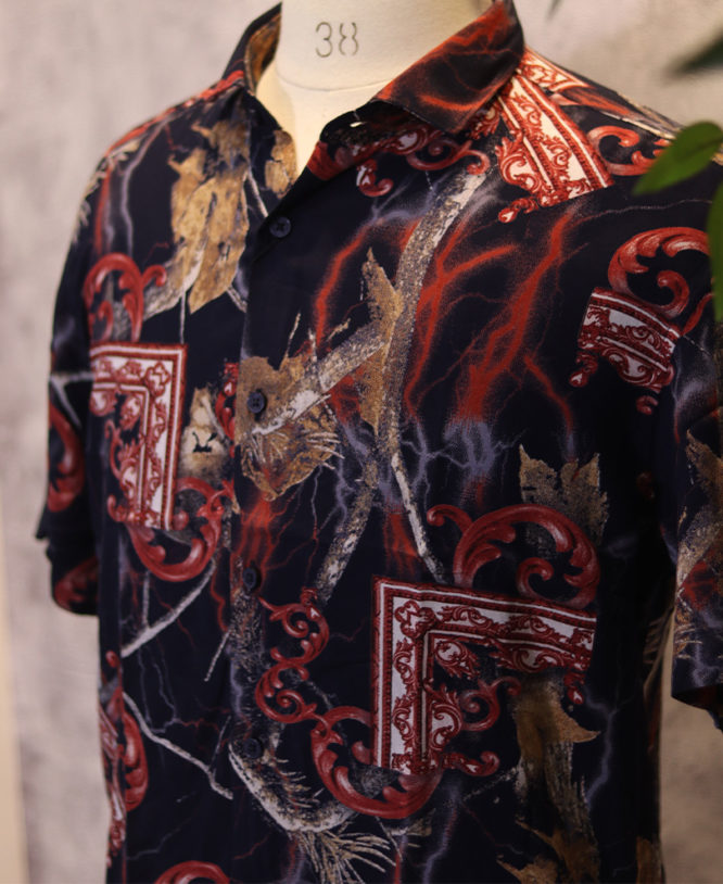 Red Printed Shirt Half 1 - Image 2
