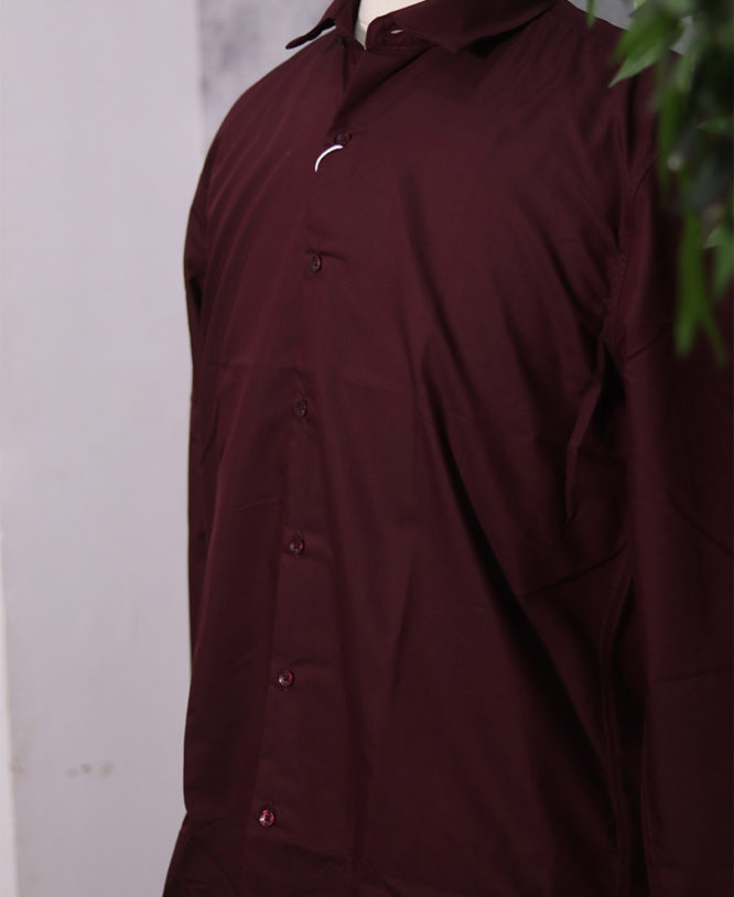 Maroon Plain Shirt - Image 2