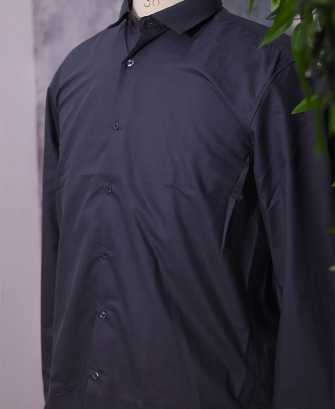 Navy Blue Plain Shirt - Image 2