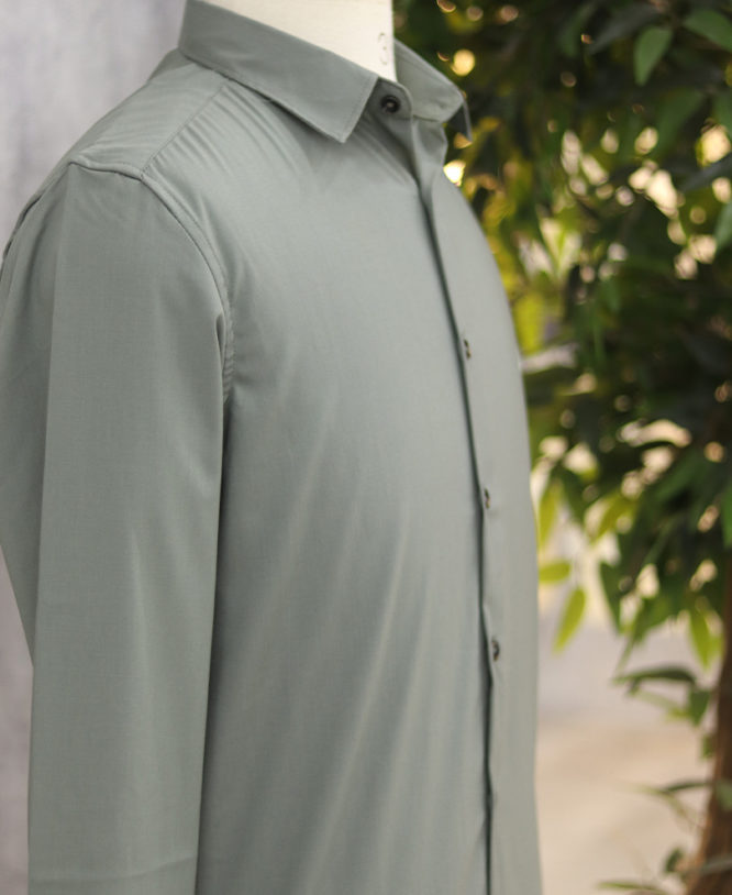 Green Plain Shirt - Image 2
