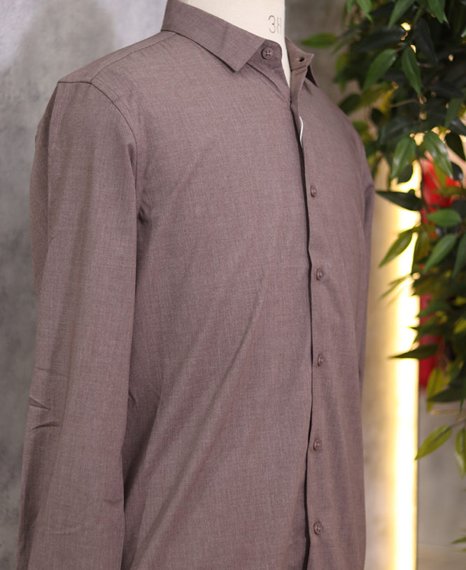 Brown Plain Shirt - Image 2