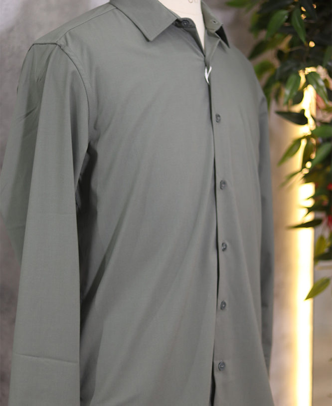 Green Plain Shirt - Image 2