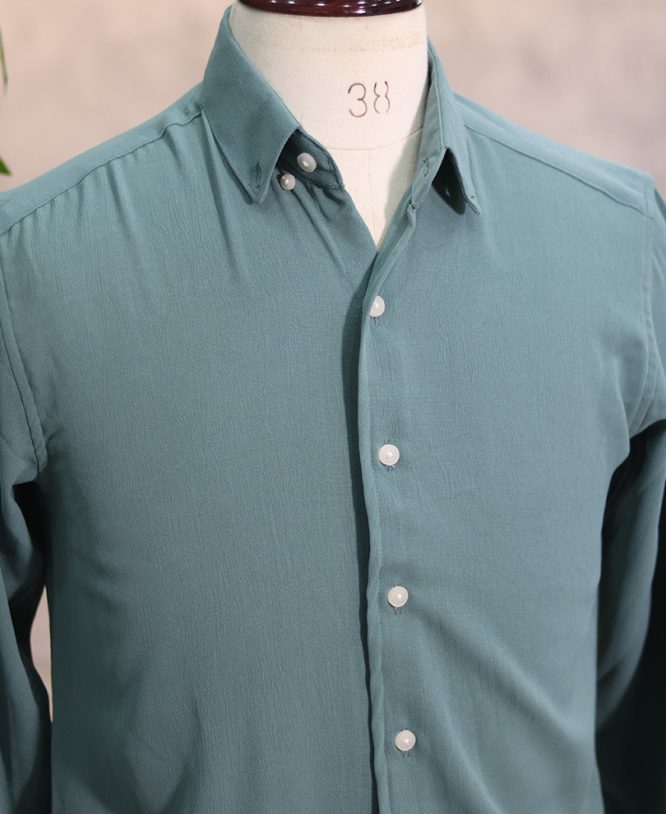 Pastol Green Linen Shirt - Image 2