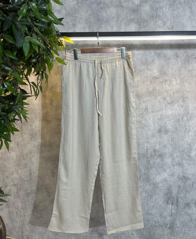 Beige Linen Pant