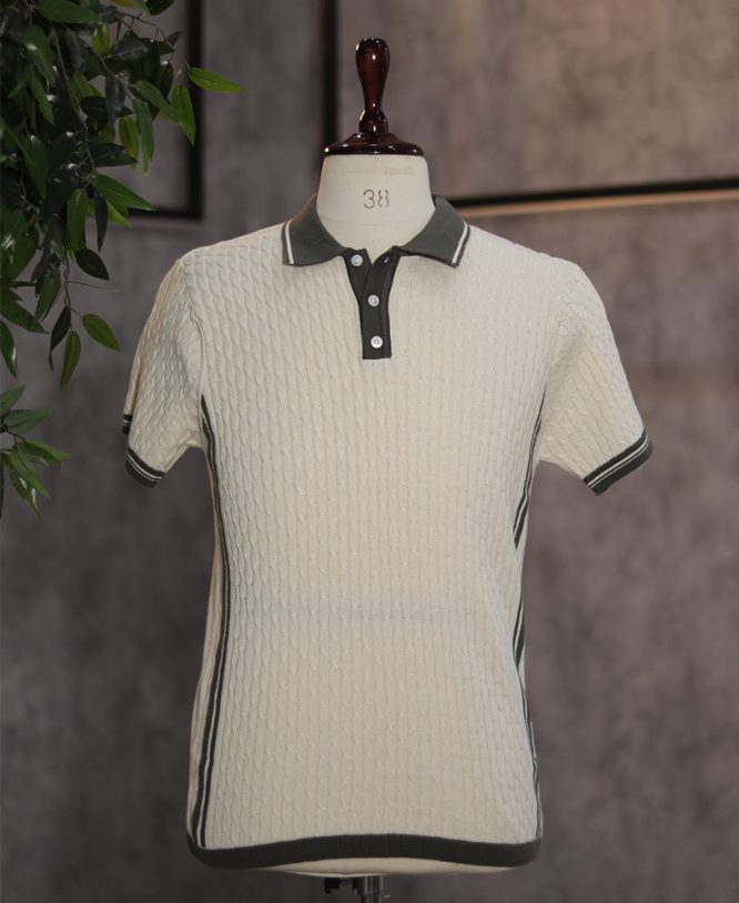 Off White Collar Tee Half
