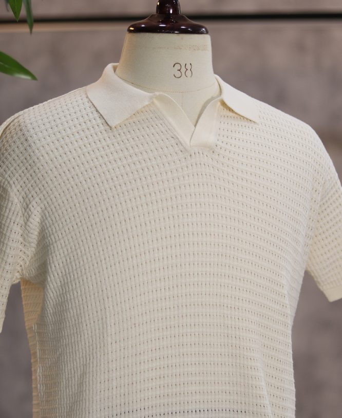 Cream Collar Tee Half - Image 2