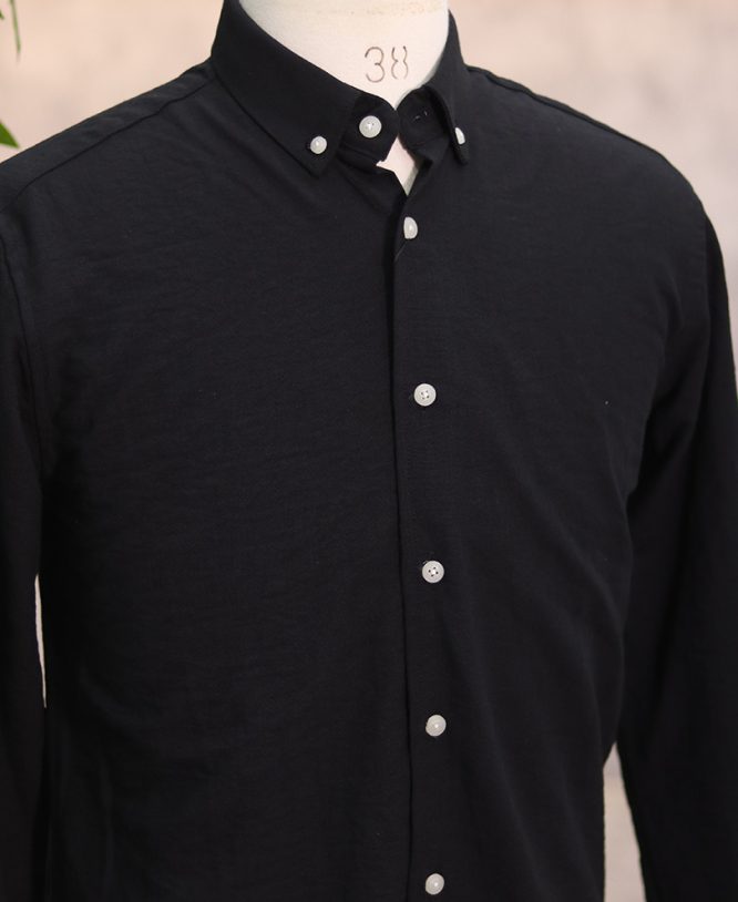 Black Linen Shirt - Image 2