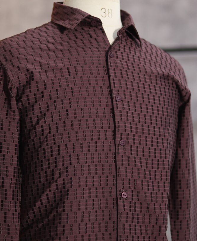 Maroon Designer Shirt - Image 2