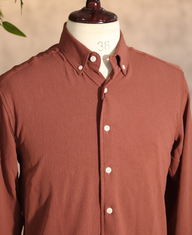 Orange Linen Shirt - Image 2