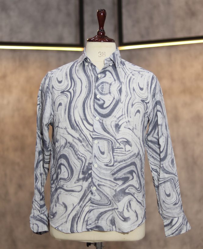 Blue Printed Shirt
