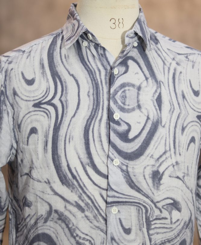 Blue Printed Shirt - Image 2