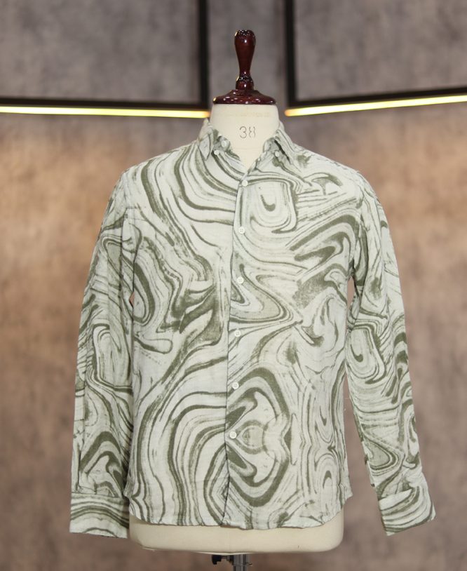 Green Printed Shirt