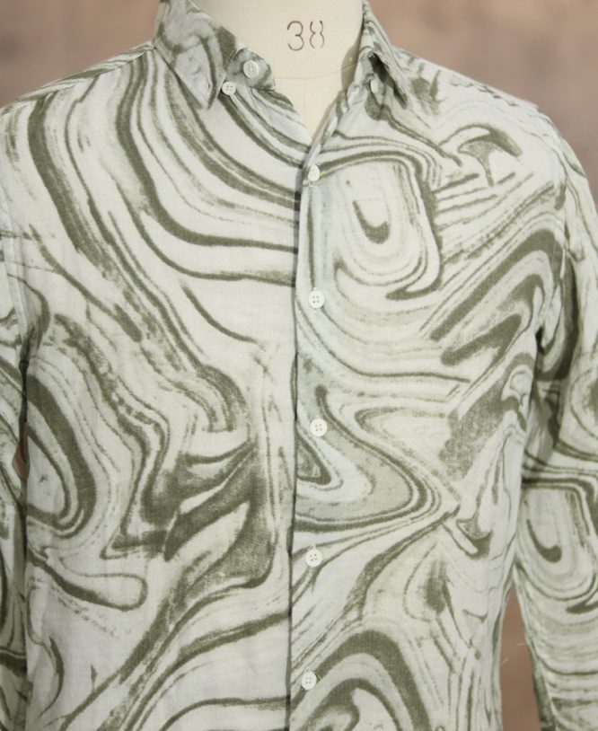 Green Printed Shirt - Image 2