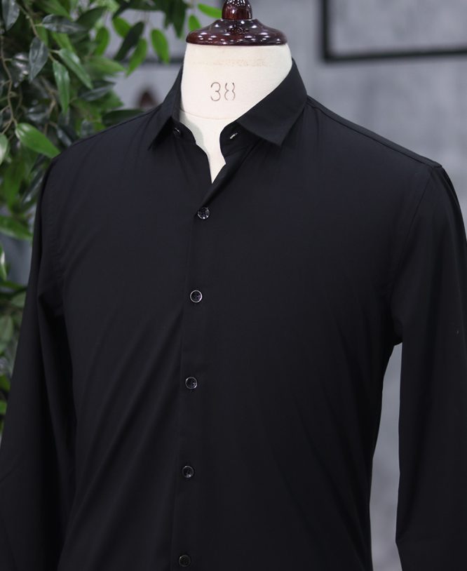 Black Plain Shirt - Image 2