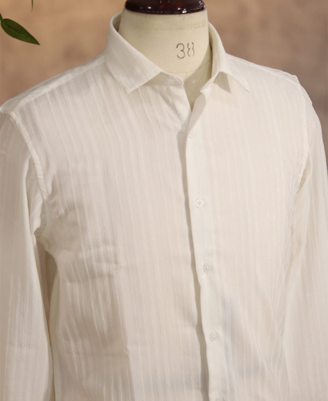 White Suede Designer Shirt - Image 2