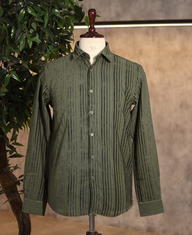 Green Suede Designer Shirt