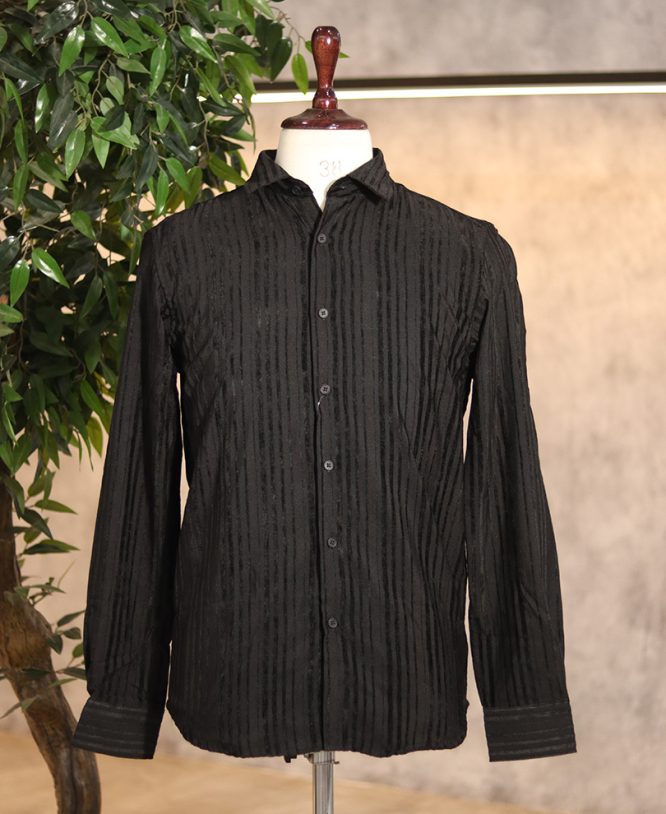 Black Suede Designer Shirt