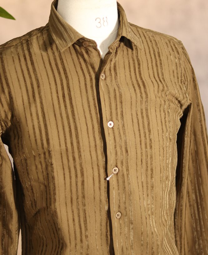 Brown Suede Designer Shirt - Image 2
