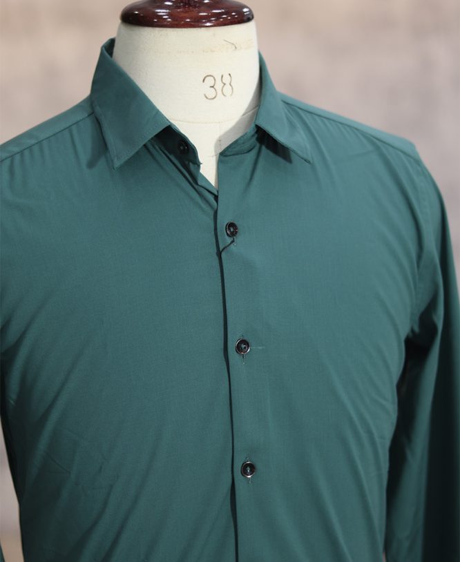 Dark Green Plain Shirt - Image 2