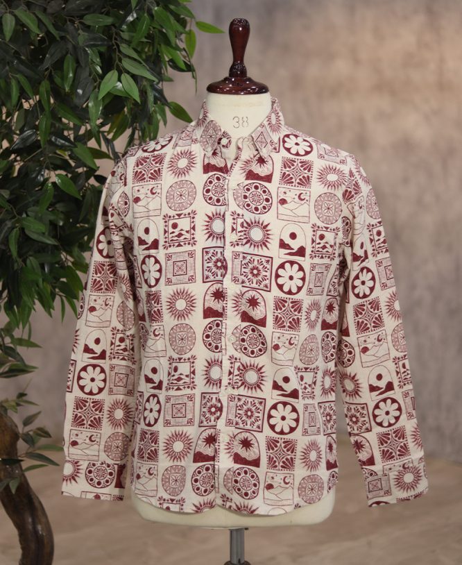 Pink Linen Printed Shirt