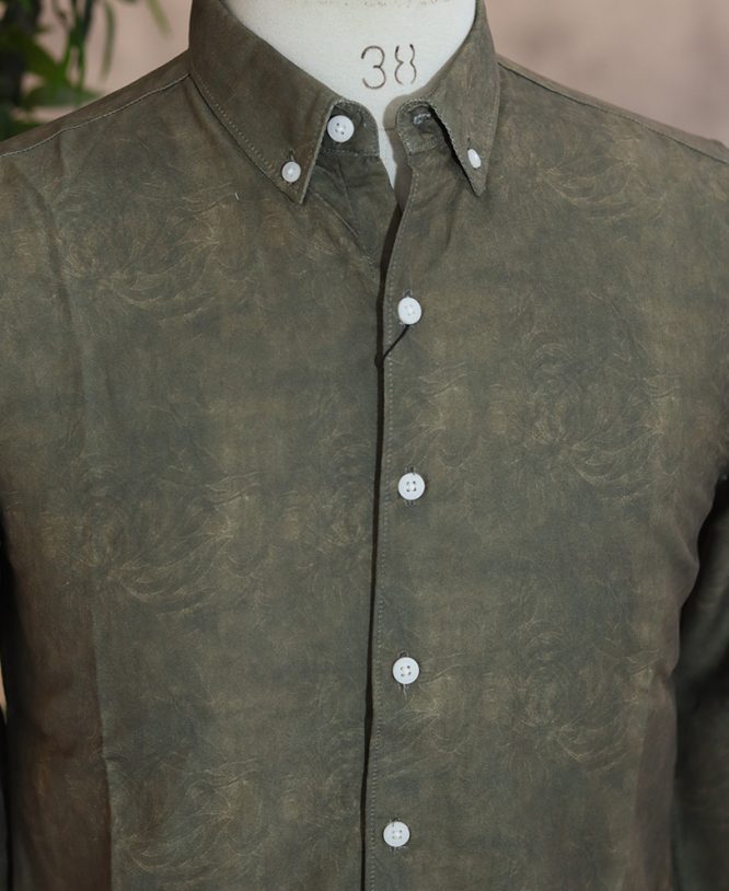 Olive Green Printed Shirt - Image 2