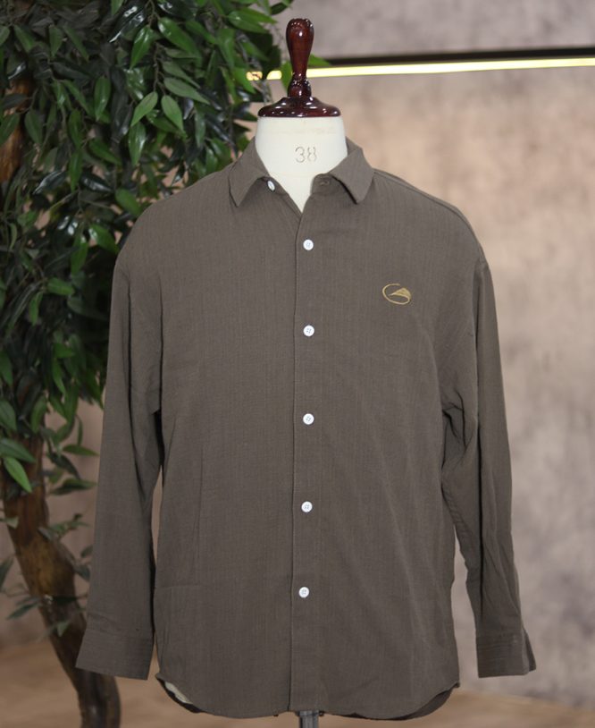 Grey Linen Drop Shoulder Shirt