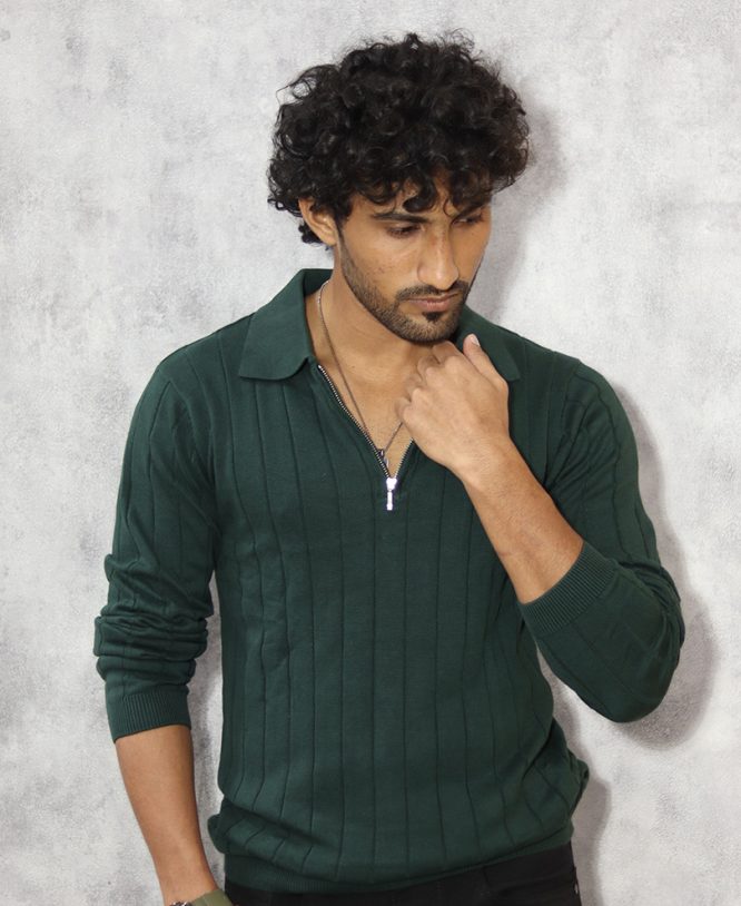 Green Full Hand Collar Tee