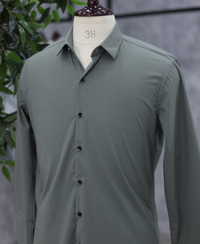 Green Plain Shirt - Image 2