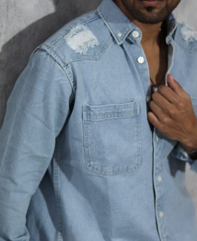 Light Blue Denim Shirt - Image 3