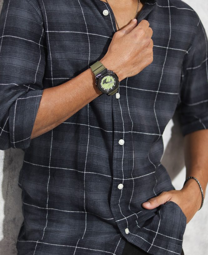 Grey Checked Shirt - Image 2
