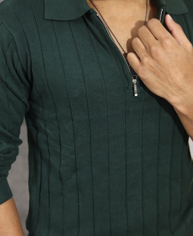 Green Full Hand Collar Tee - Image 2