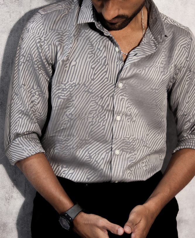 Grey Designer Shirt - Image 2