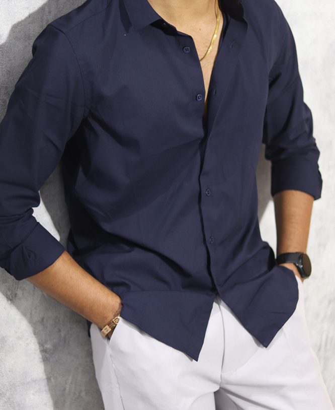 Blue Plain Shirt - Image 2