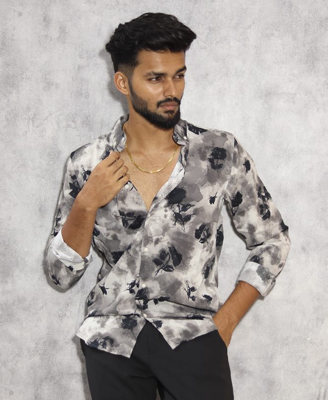 Grey Printed Shirt