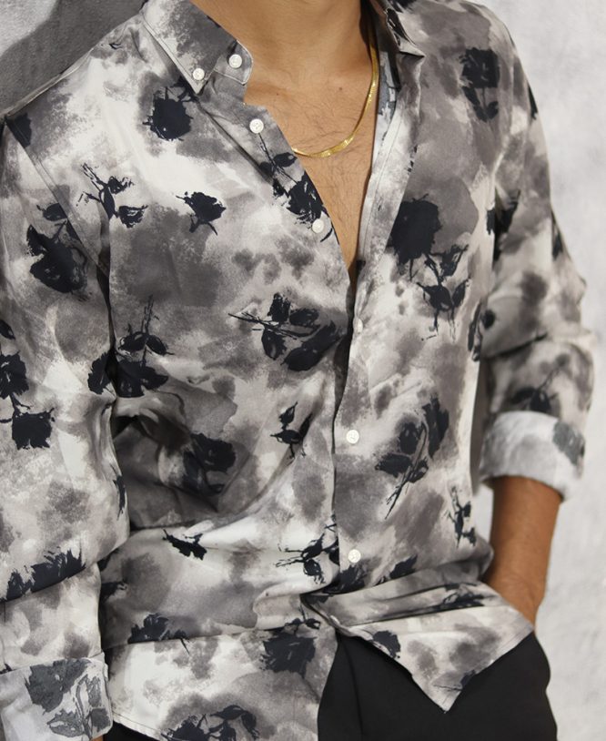 Grey Printed Shirt - Image 2