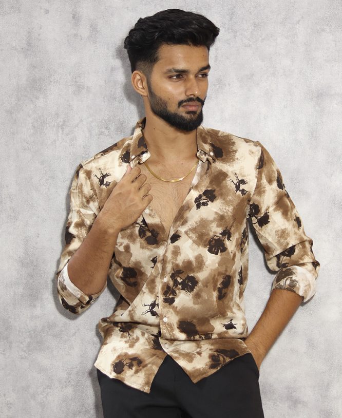 Brown Printed Shirt