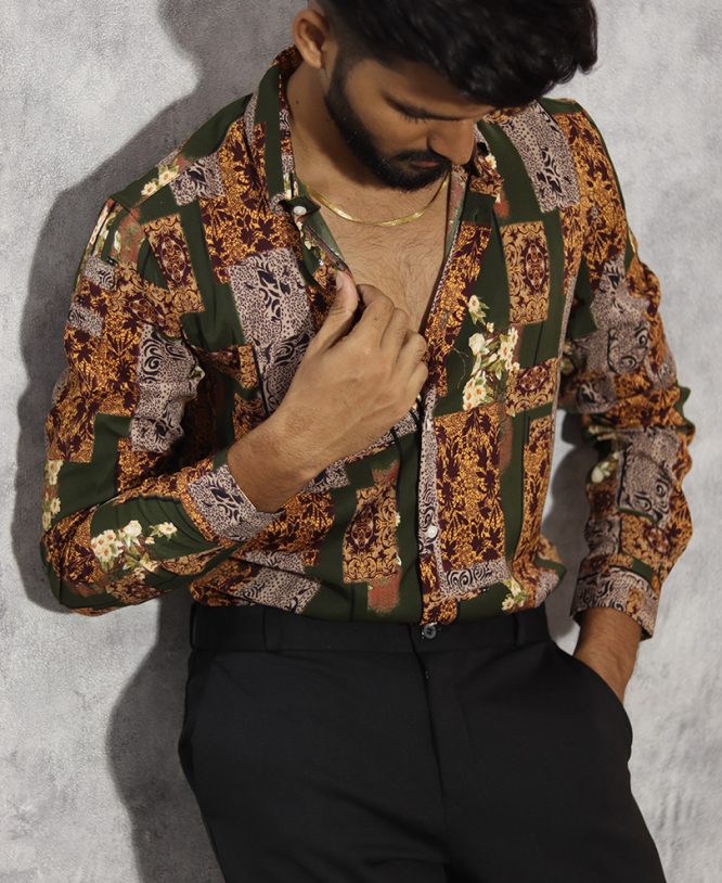 Orange Printed Shirt - Image 2