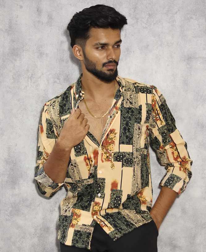 Cream Printed Shirt