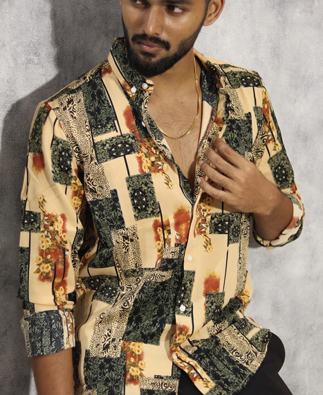 Cream Printed Shirt - Image 2