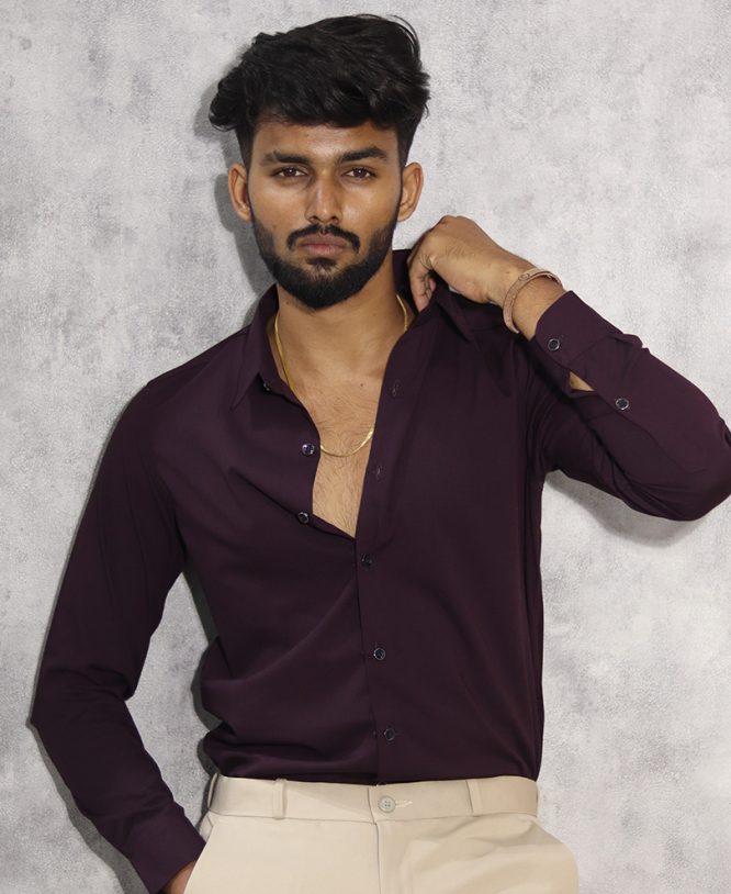 Maroon Plain Shirt