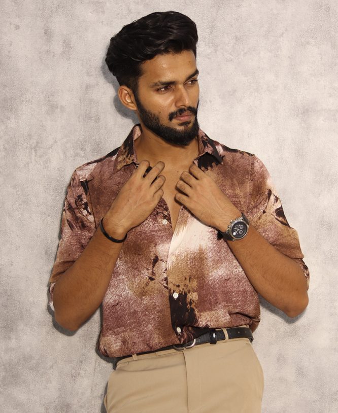 Light Brown Printed Shirt