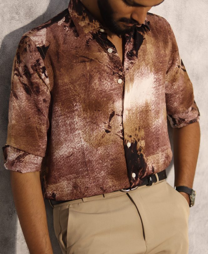 Light Brown Printed Shirt - Image 2