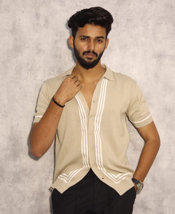 Cream Knitted Shirt