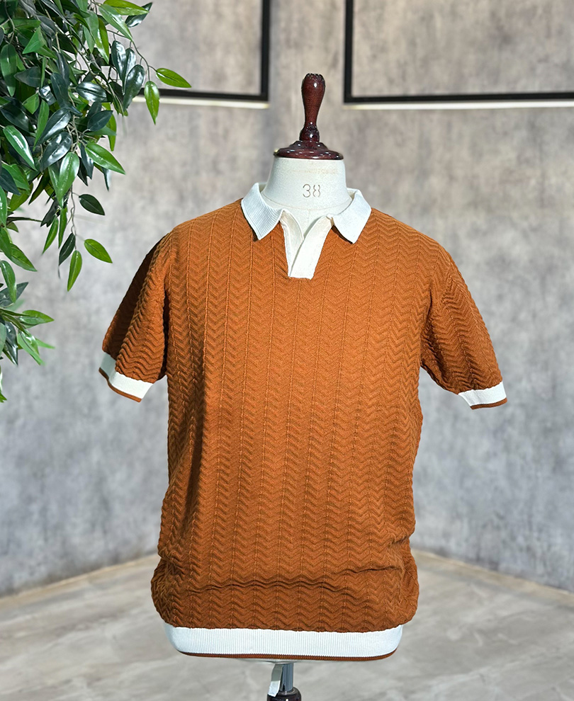 Orange Collar Tee Half