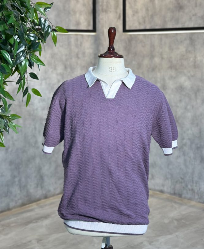 Lavender Collar Tee Half