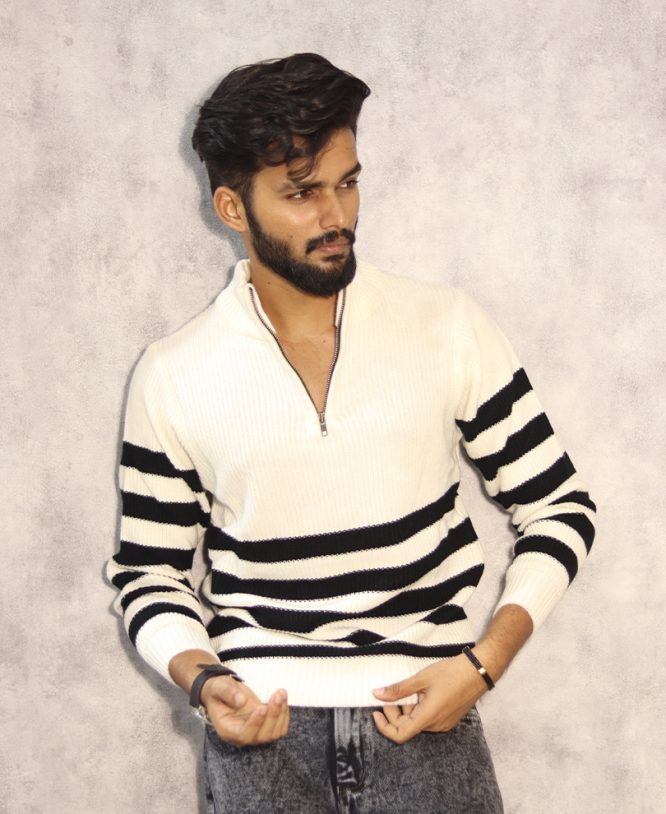 White Imported Zipper Tee