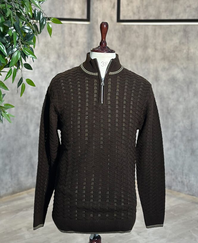 Brown Zipper Tee