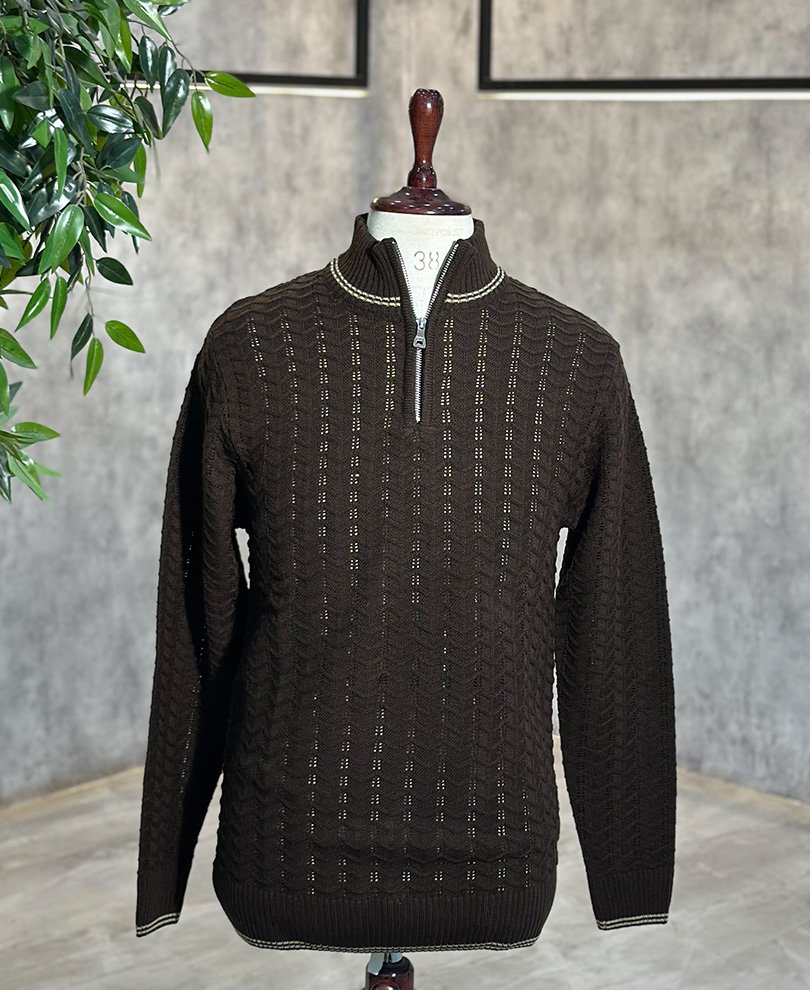 Brown Zipper Tee